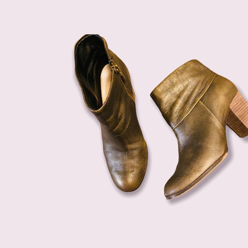 Cole Haan Nike Air Distressed Bronze Booties, Size 8B - Picture 5 of 11